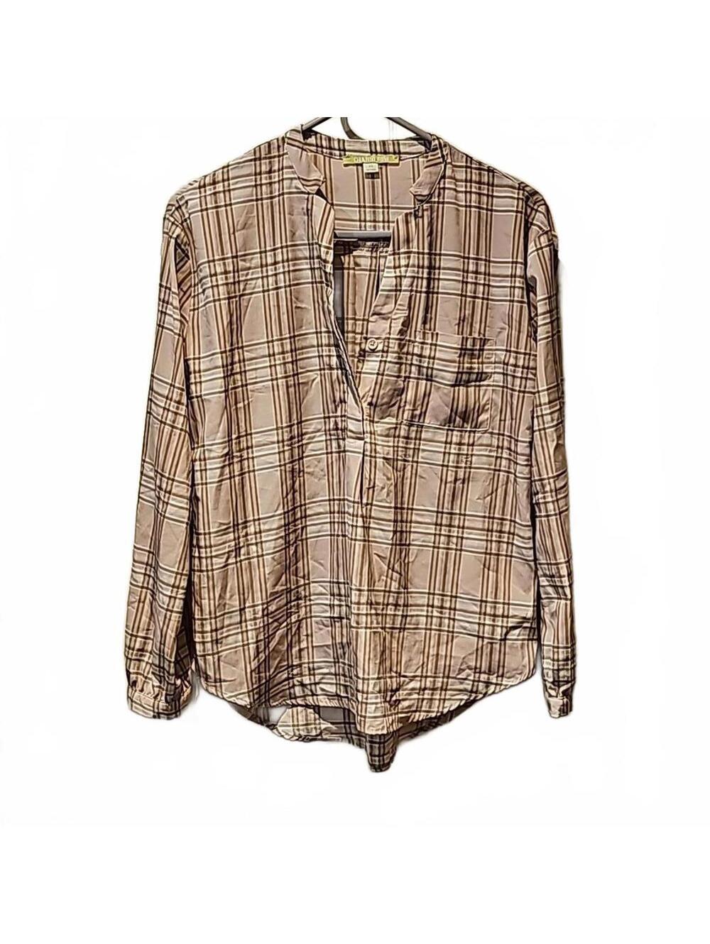 Gianni Bini Tunic Top baby pink plaid size XS. super soft!